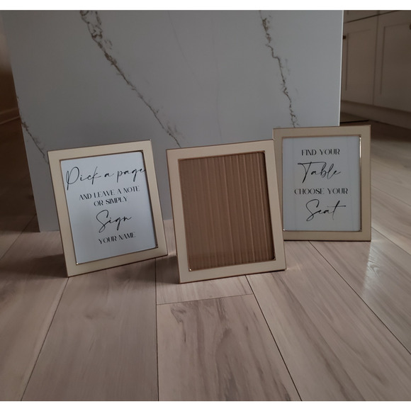 Nicole Miller Picture Frames 3 NY 8x10 Nude Gold Picture Wedding Home Decor Set - Picture 2 of 4